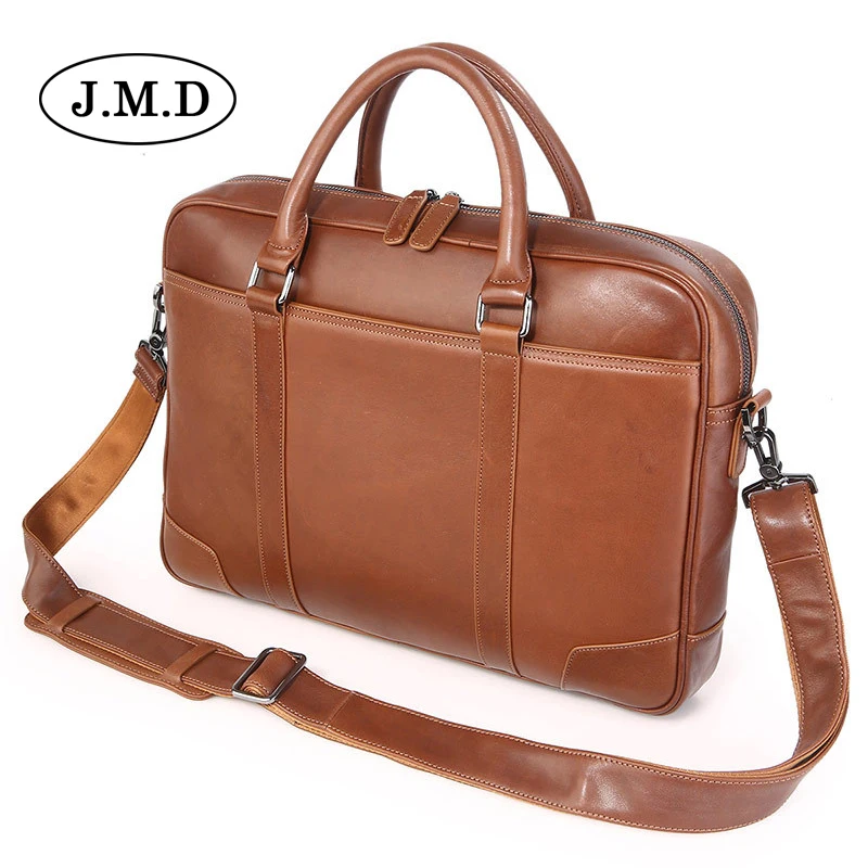 J.M.D Men/'s Genuine Leather Briefcase Bag 15/" Laptop Business Cross Body Handbag