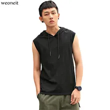Weoneit мужские хлопковые толстовки с капюшоном одежда для фитнеса новая майка мужская Спортивная безрукавка футболки Повседневная майка