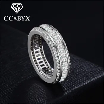 

CC Ladies Rings For Women S925 Silver White Gold-Color Simple Design Bridal Wedding Jewelry Engagement Ring Drop Shipping CC706