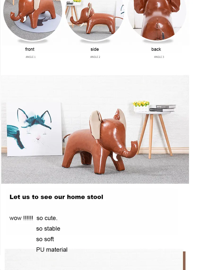 2019 реальные Kruk Taburetes современный пуф животных домашних животных положить дизайнер мебель Слон Модель украшения комнаты стул деревянный