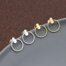 Винтажные дешевые модные ювелирные изделия золотого цвета геометрические круглые гвоздики щеткой массивные серьги для женщин букле D'oreille