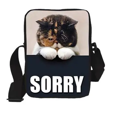 Мода г. Для женщин Мини Курьерские сумки Lady Cat печати плеча Сумки Дамы Crossbody сумки Мешочки для монет Bolsas Feminina - Цвет: Многоцветный