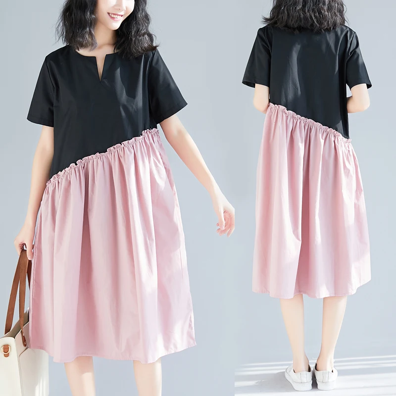 

2019 New Arrive Summer Maternity Dress Woman Solid Large Size Dresses Pregnant Woman Casual Maternity Dress MD-00613