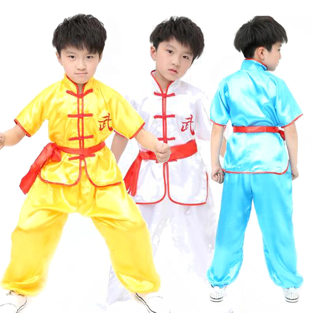 

Children Chinese Traditional Wushu Clothing for Kids Martial Arts Uniform Kung Fu Suit Girls Boys Stage Performance Costume Set