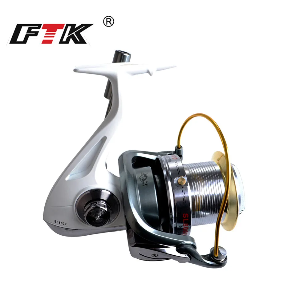 

FTK Spinning Reel 4.6:1 Weight 695G Body Saltewater Carp Fishing Reel Lure Tackle Pre-loading Spinning Wheel SL8000 pesca