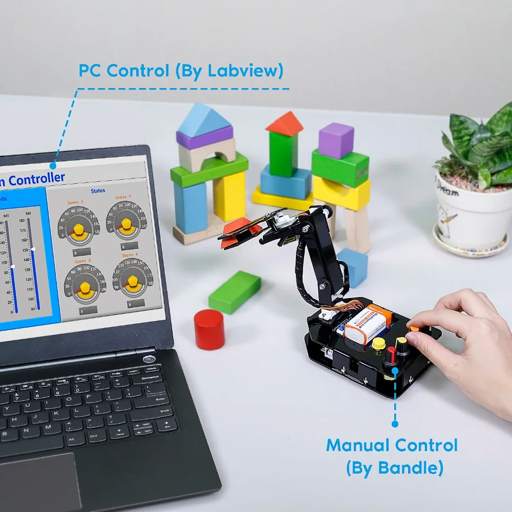 SunFounder электронных Diy Роботизированная рука комплект 4 оси Servo Управление Rollarm с проводной Управление; для Arduino Uno R3