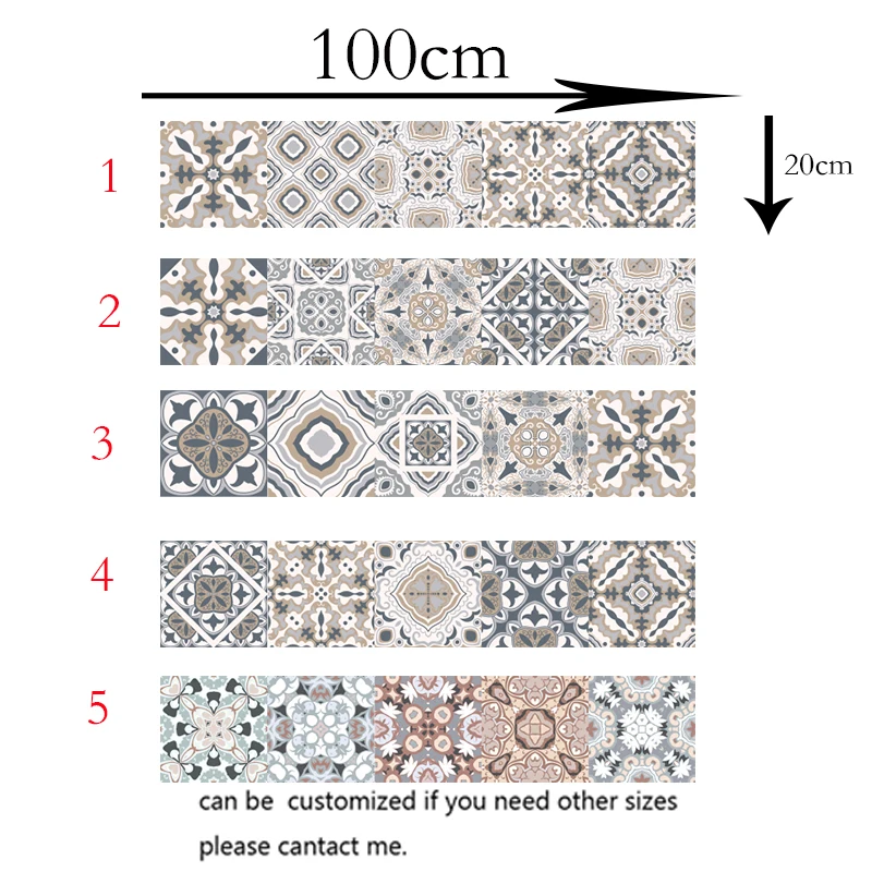Arabic Retro Tile Stickers For Kitchen Bathroom PVC Self Adhesive Wall Stickers Living Room DIY Decor Wallpaper Waterproof Decal Arabic Retro Tile Stickers For Kitchen Bathroom PVC Self Adhesive Wall Stickers Living Room DIY Decor Wallpaper Waterproof Decal
