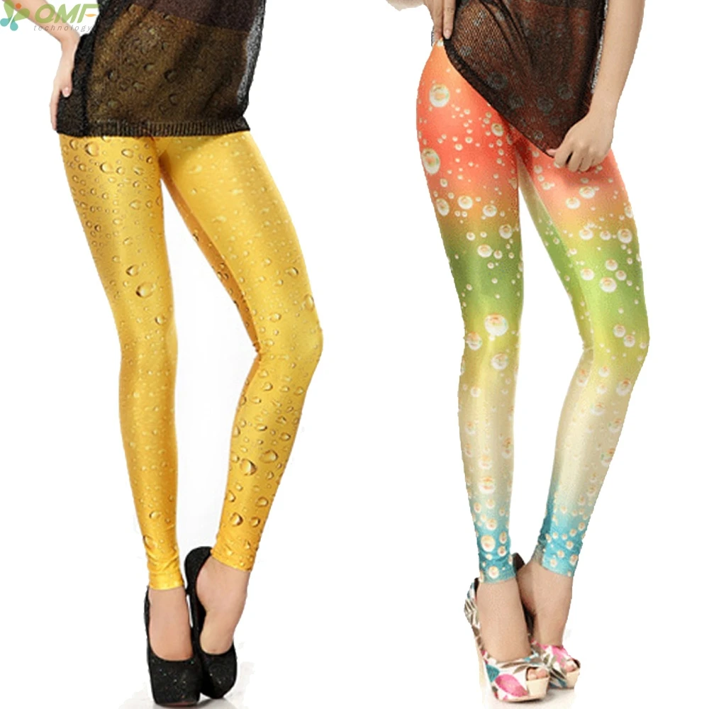 Cosplay Beer Leggings Halloween Fashion Pants Colorful Gradient Bubble