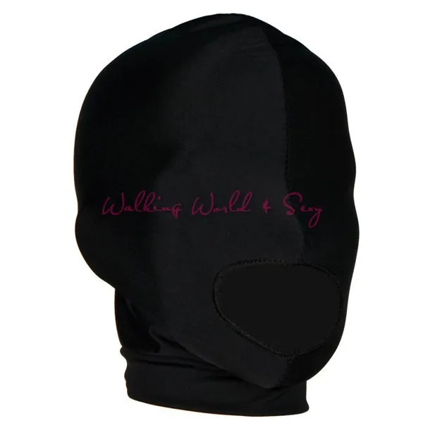 Adult Sexy Toys Fetish Open Mouth Mask Head Bondage Hood Black Sex Mask Seduction Headgear Flirt Sex Products For Couples (5)