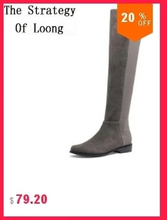 Женские сапоги выше колена из натуральной кожи на тонком высоком каблуке с боковой молнией; сезон весна-осень; большие размеры 30-45; SXQ0717