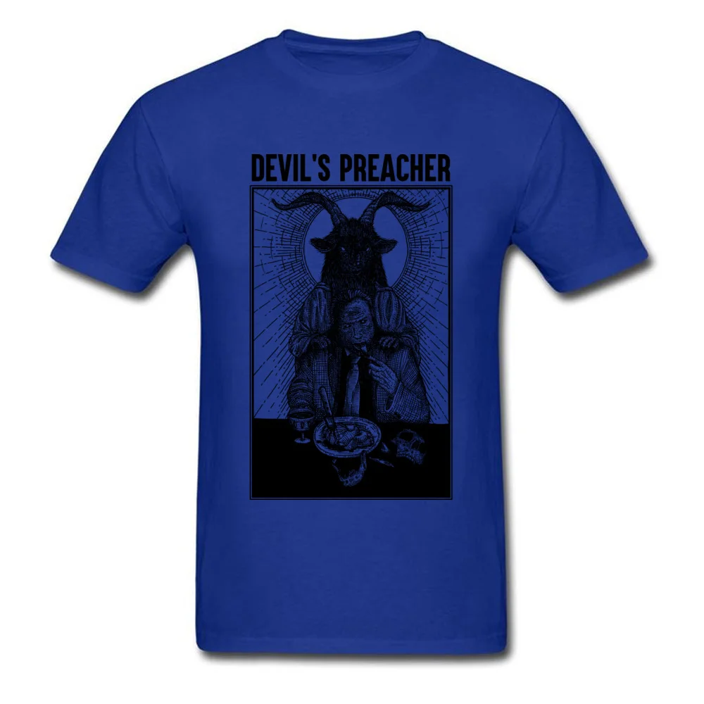 Devilss Preacher II Tops T Shirt Fashion Round Collar Casual Short Sleeve Pure Cotton Men T-shirts Casual Tops Tees Devilss Preacher II blue