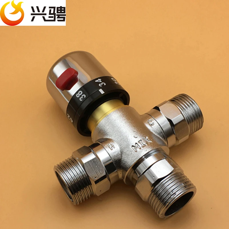 Thermostatic Mixing Valve G3/4"(DN20) Thermostatic Valve Thermostatic Mixing Valve Solar Shower Brass Temperature Control Valve Solar Pipe