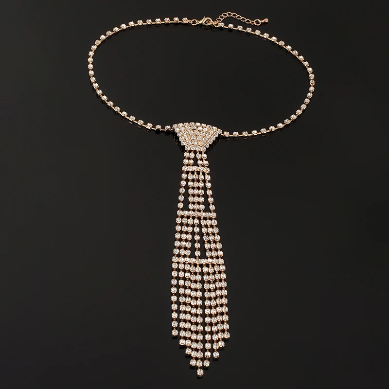 YFJEWE, дизайн, свадебные украшения, ожерелье, стразы для невесты, аксессуары для галстука, свадебные украшения, массивное ожерелье для подарка N340