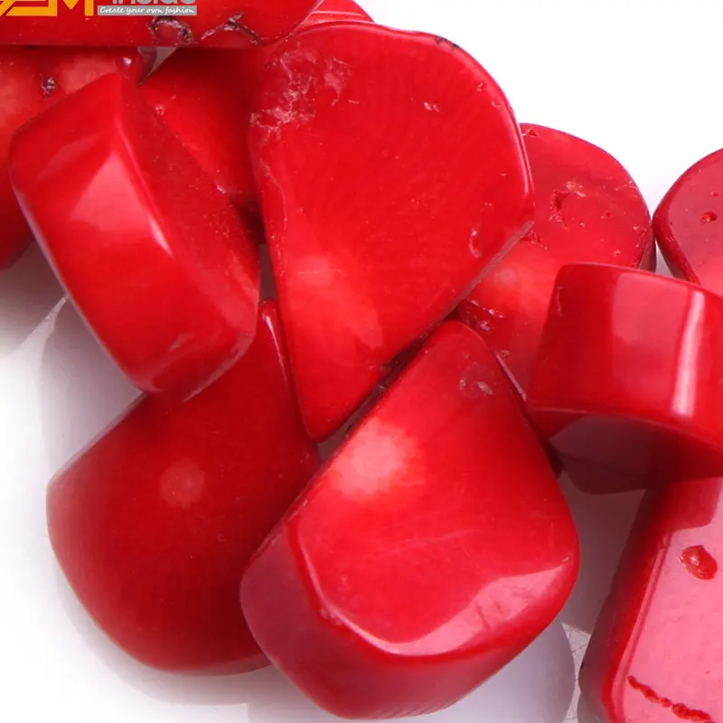 Крашеные жемчужинами плоские каплевидные красные коралловые бусины для изготовления ювелирных изделий Размер на выбор 15 дюймов DIY