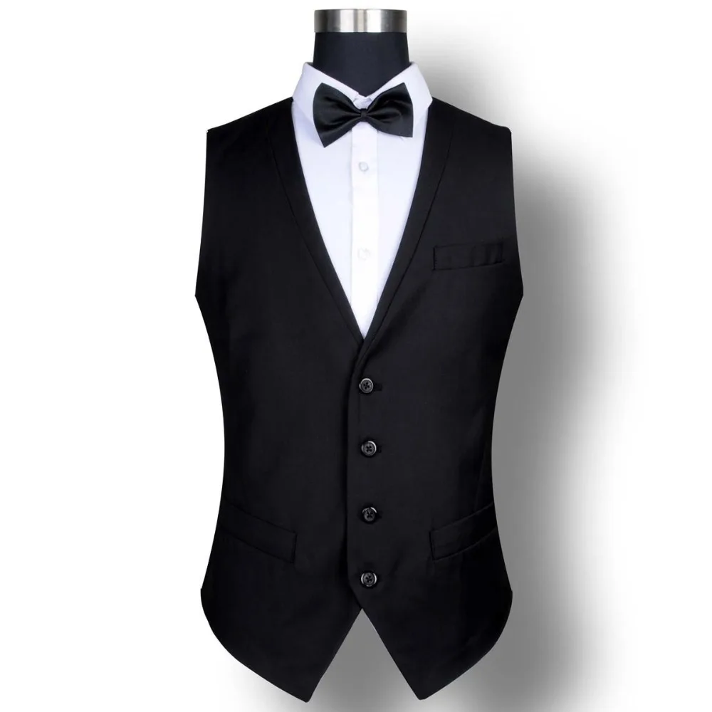 

New Fashion Men's Vest Business Casual Slim Suit Vest Waistcoat Men Wedding Black Gray S-3XL