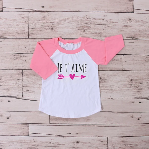 Baby Girls Clothes Girls Valentines Ruffle Raglan Shirts Valentine