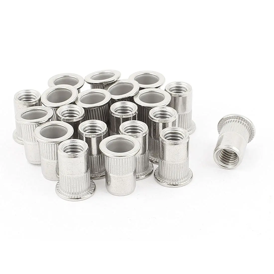 

HHTL-20 Pcs 304 Stainless Steel Rivet Nut Insert M8x18mm Silver