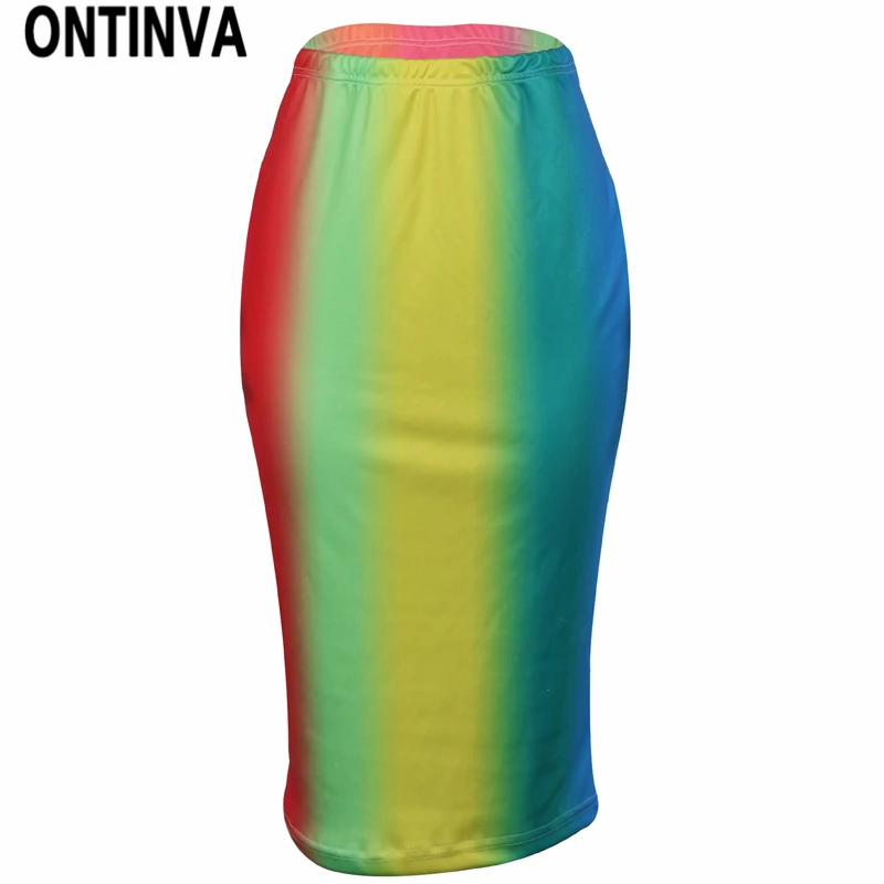 midi rainbow skirt