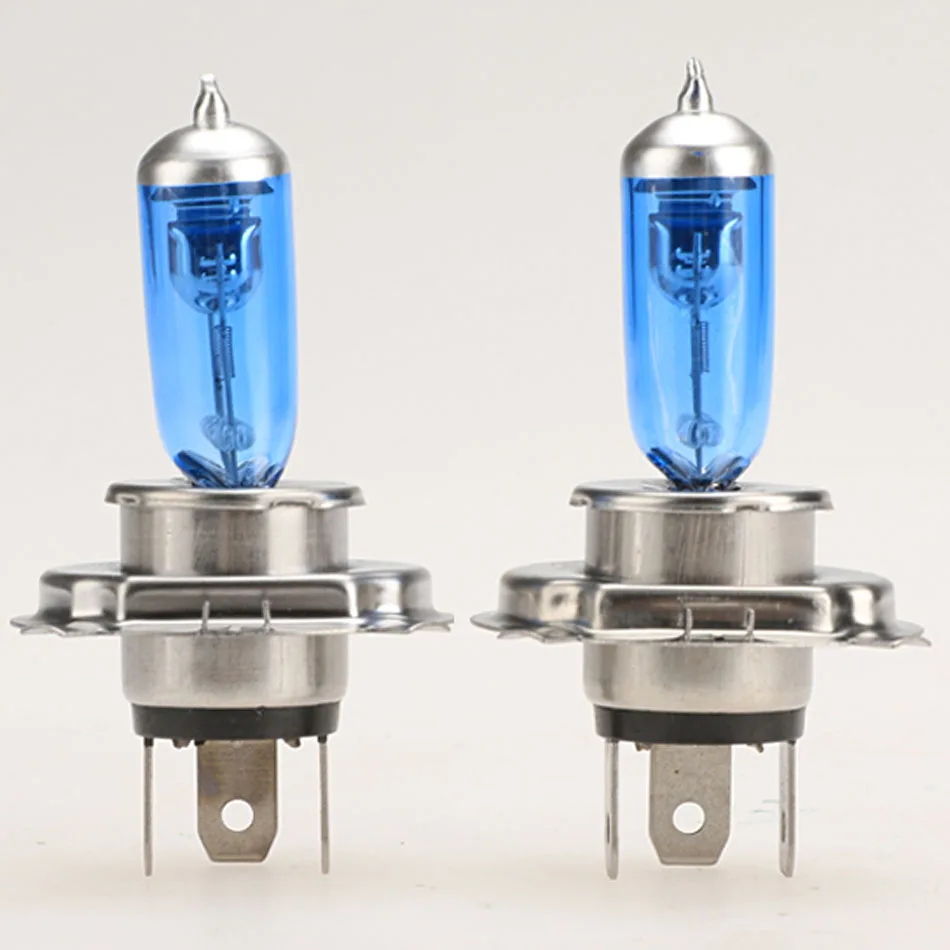 2Pcs H1/H4 Socket 6000K white 12V 100w Headlight Light Bulb Lamp Car