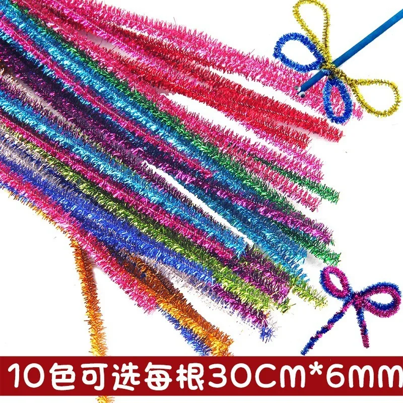 ZH-100PCS-Plush-Stick-Early-Childhood-Parenting-Educational-Toys-Flash-Glitter-Nursery-Children-s-Handmade-DIY