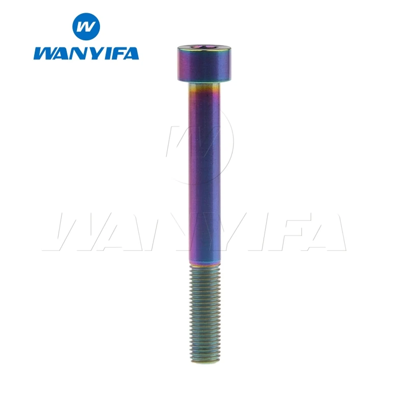 Wanyifa M8x15 20 25 30 35, 40 45 50 60 70 мм клеймо Винт С Титановым болтом для велосипедного тормоза велосипеда части - Цвет: M8x70 Rainbow