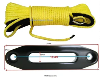 

Free Shipping Yellow 5mm*15m Synthetic Winch Cable add 4000lbs Black Hawse Failead,ATV Winch Line,Synthetic Rope,Towing Rope