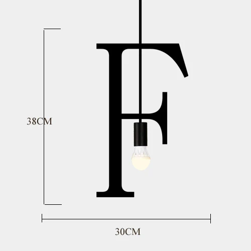 Aqumotic подвесной светильник-люстра из кованого железа для спальни, черный бар, железный светильник с буквами, 1 шт., индивидуальный художественный светильник s Cool One Letter