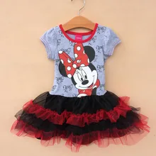 retail original brand 2-6yrs baby girl dress cartoon pattern Girls’ summer Dresses children kids minnie mouse clothes