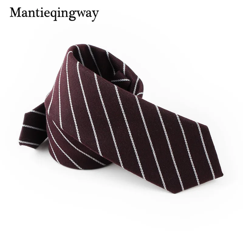 Mantieqingway 6 см мужской праздничная одежда галстук для делового костюма 6 см тонкие шейные платки Мода полосатый галстук черные свадебные