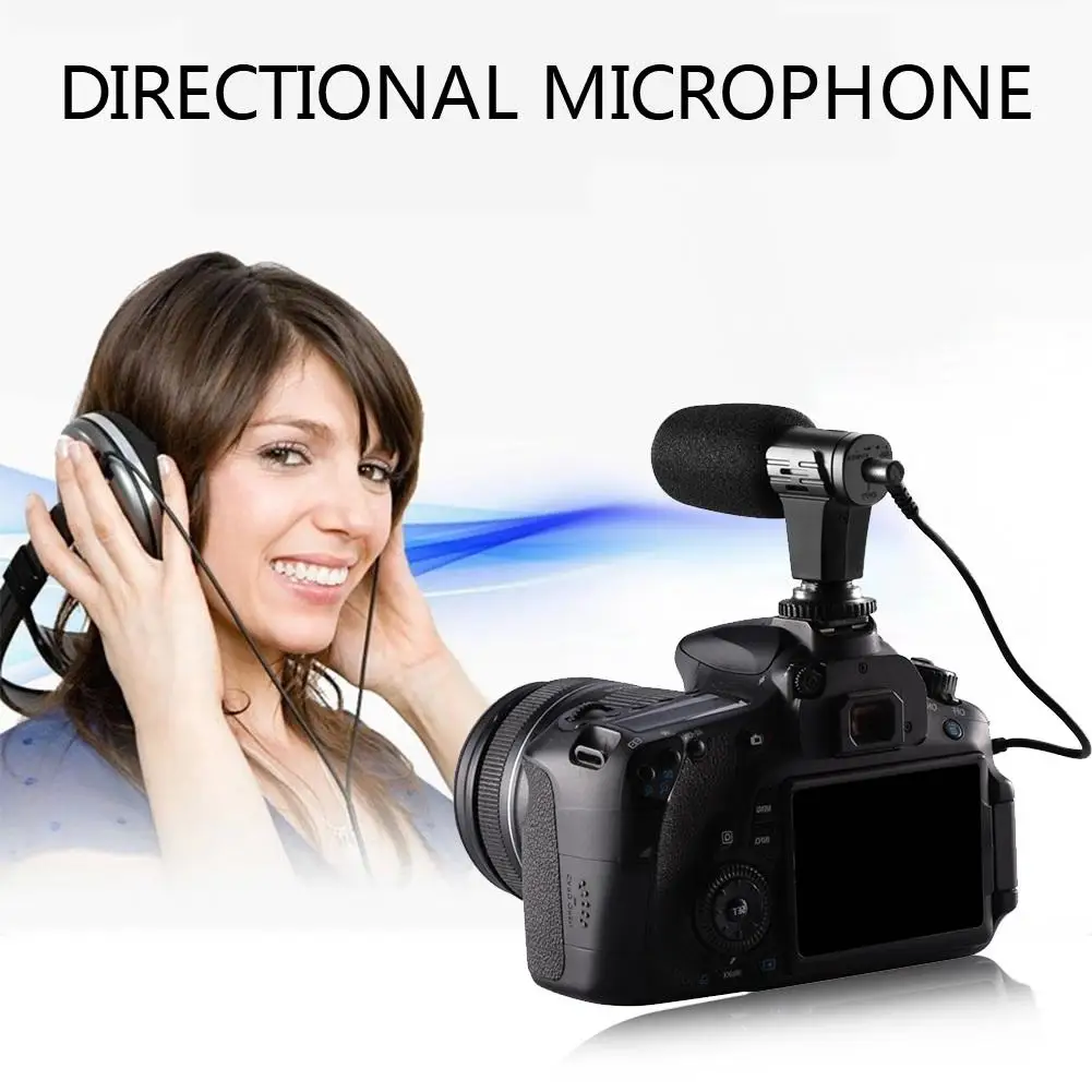 

3.5mm Directional Cell Phone Professional Interview Photography Camera Video Microphone Support Audio Calibration High Quality