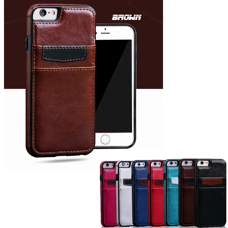 Чехол из искусственной кожи Crazy Horse для iPhone 6 6s 7 8 Plus Роскошный деловой бумажник с