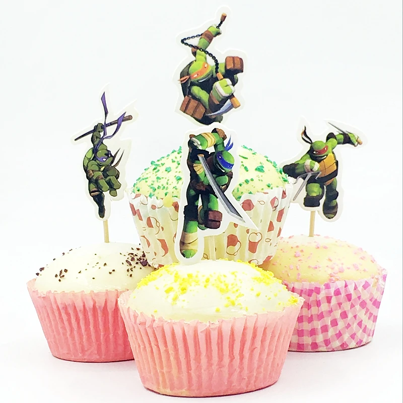 720pcs Lot Teenage Mutant Ninja Turtle Cupcake Topper Eye Mask