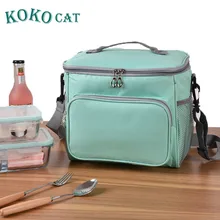 KOKOCAT бренд Обед сумка Сгущает нейлоновый кулер Ланчбокс Еда охладитель сумки для пикника для Для женщин Термальность Коробки для обедов дети молоко сумка