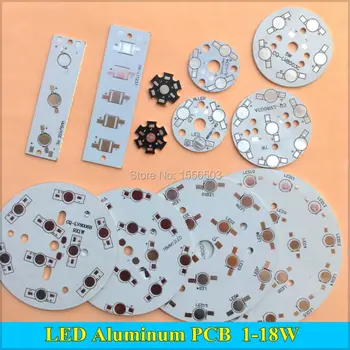

10Pcs LED Power PCB Board Plate Lamp Panel Aluminum Heat sink 1W 3W 5W 7W 9W 12W 15W 18W Circle Rectangle LED Lamp Chip Base