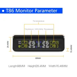 TPMS система контроля давления в шинах TPMS Солнечный ЖК 4 внешний датчик сменный аккумулятор автомобильный беспроводной PSI/BAR 9449 7801