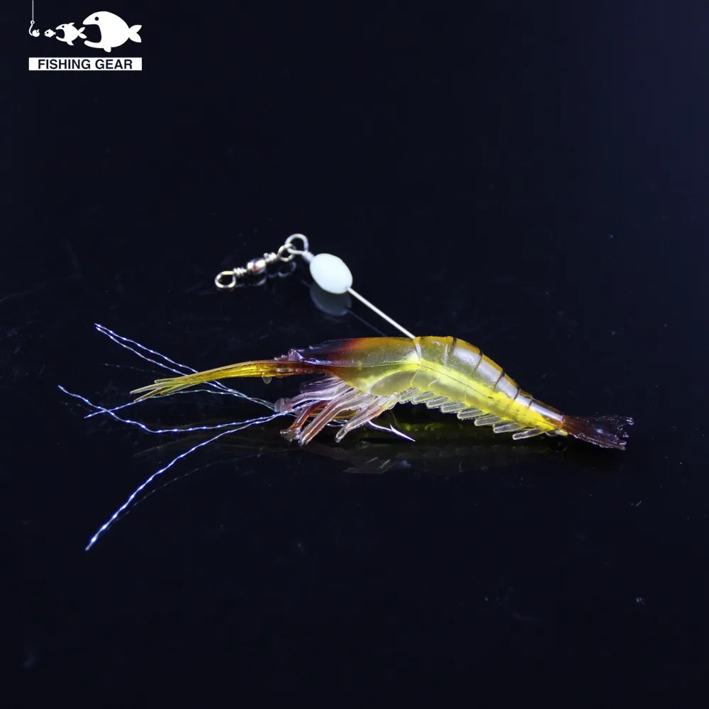 8pcslot 3.9 Inch 6g soft lures isca artifical shrimp lures Soft plastic Silicone Simulation Prawn Shrimp Fishing Lure shap bait  (14)