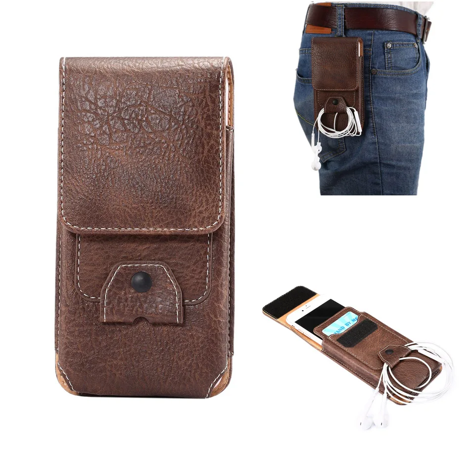 Retro Universal Belt Clip Leather Case For IPhone 7 6 6S Plus Pouch For