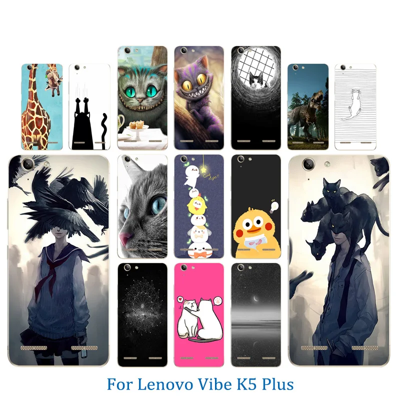 Phone Case for Lenovo Vibe K5 Cover Plus Lemon 3 A6020 Pusscat Pattern Skin Soft TPU Silicon Anti Knock Matte Protector Coque |