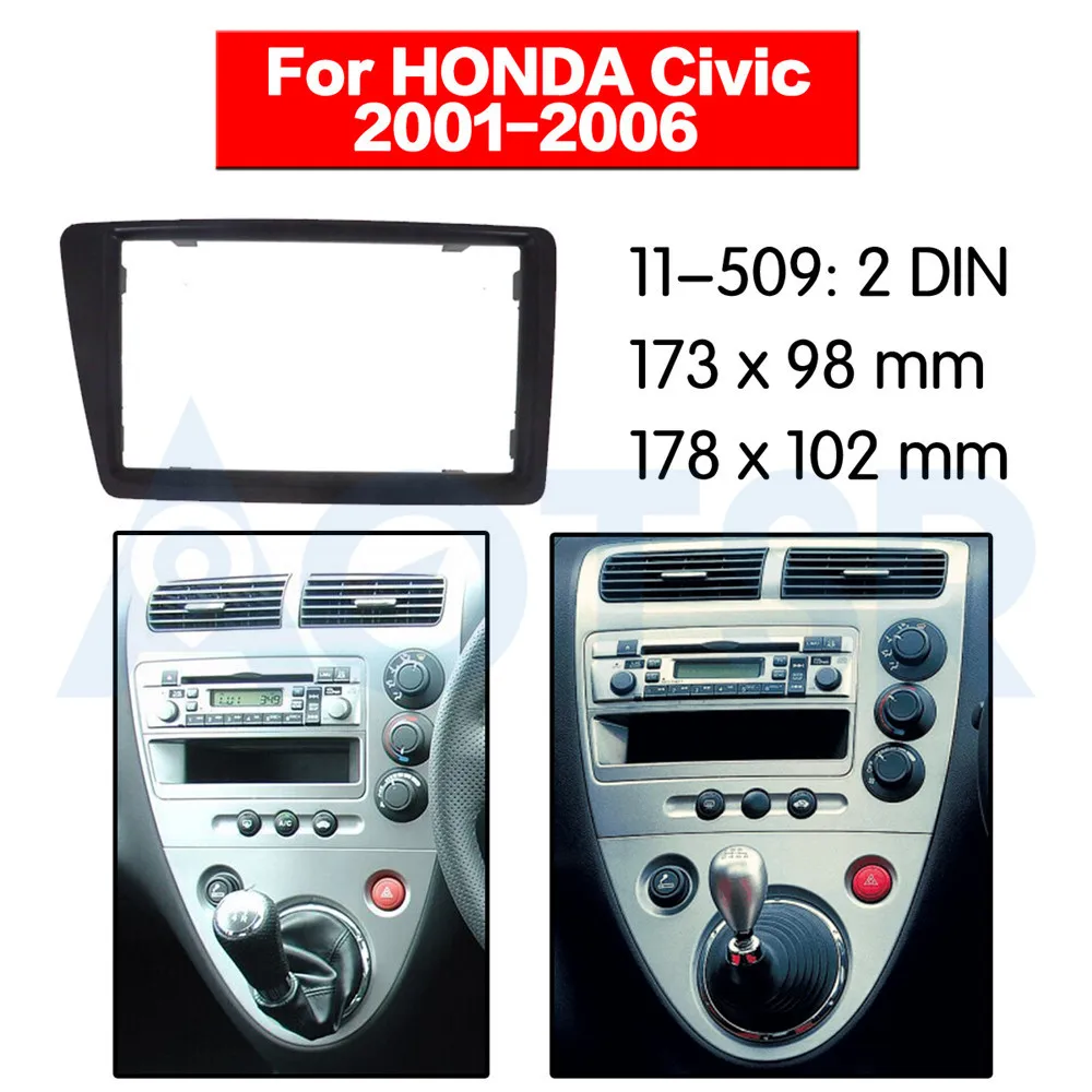 2 din радио фасция для HONDA Civic 2001-2006 стерео аудио панель установка приборной панели