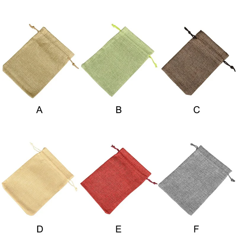 

Natural Simple Practical Gift Bag Linen Double Drawstring Bag For Festival Durable(Extra Large) Holiday Decor Storage 10pcs