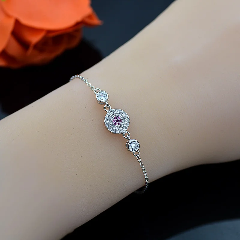 

Tisvina Blue Evil eye Bracelets for Women 925 Sterling Silver Jewelry Heart & Crown Chain Bracelet With CZ Fine Workmanship