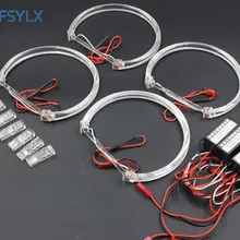 4 комплекта 131 мм светодиодный ангельские глазки для BMW E46 Проектор Ксенон Белый Желтый светодиодный ангельский глаз Halo Кольца для bmw E36 E38 E49 E46 Проектор