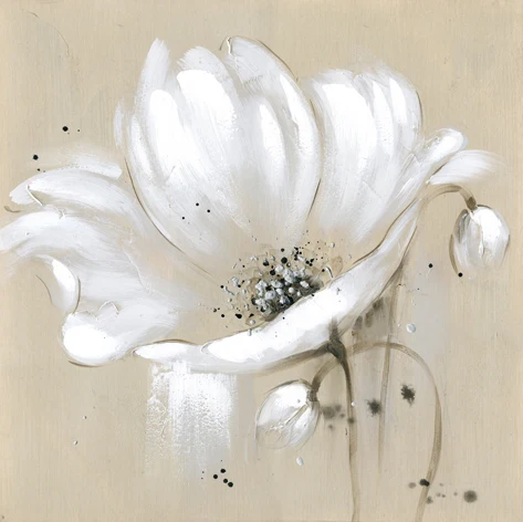 Beige Canvas White Flowers Knife Oil Painting Gray 2 Piece Beige Canvas White Flowers Knife Oil Painting Gray 2 Piece Art Bottle Stickers Old Newspapers Retro Home Decor1