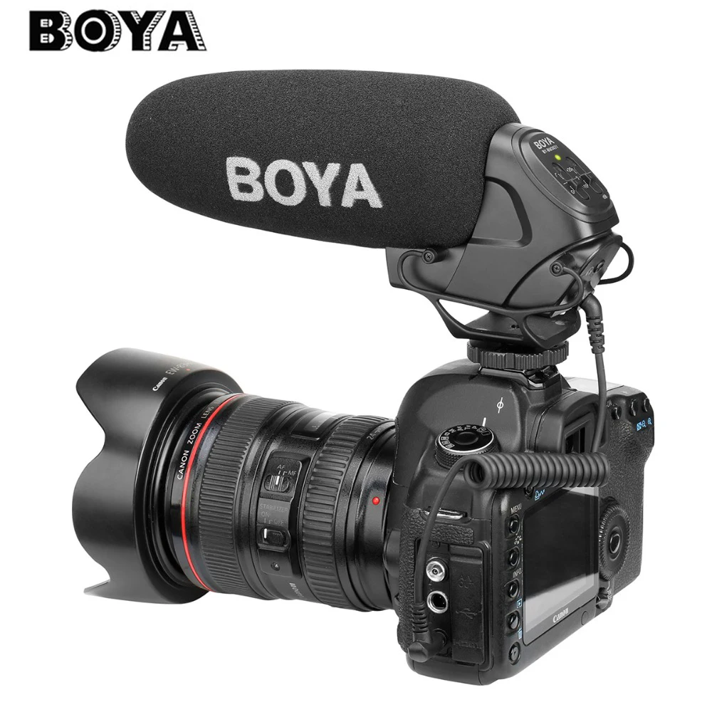 BOYA BY-BM3031 микрофон с пистолетом супер-кардиоидный конденсаторный Студийный микрофон для видео интервью для Nikon Canon sony DSLR камеры PK Rode