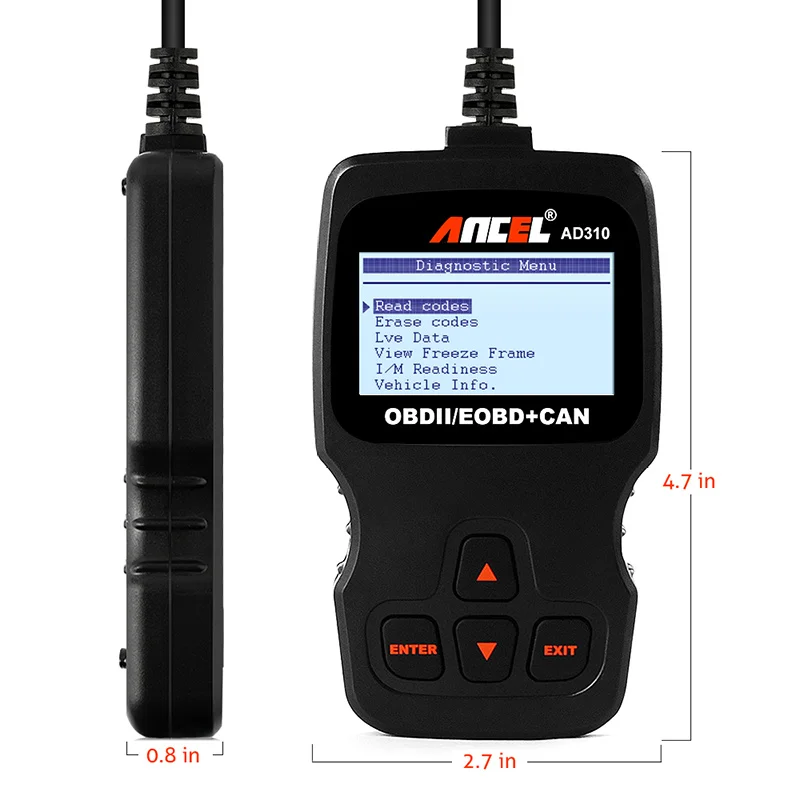 Ancel AD310 OBD2 сканер данных в режиме реального времени двигателя анализатор