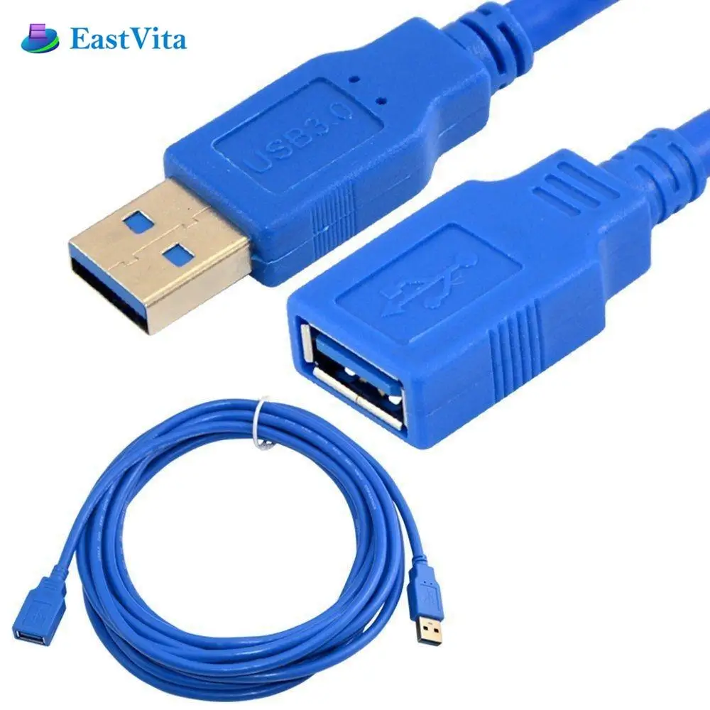 

EastVita USB 3.0 Extension Cable 5M USB Male A to USB3.0 Female A Data Sync Cord Adapter Connector for Computer PC Mouse r25