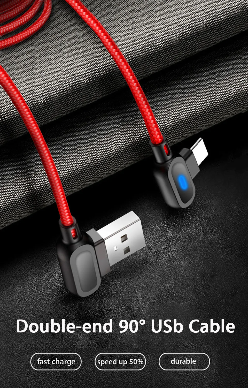 25 см 1 м 2 м 90 градусов mi cro Usb type C кабель для быстрой зарядки Usbc mi crousb кабель Led Usb C для Xiaomi mi A3 Red mi 8 Note 7 K20 Pro