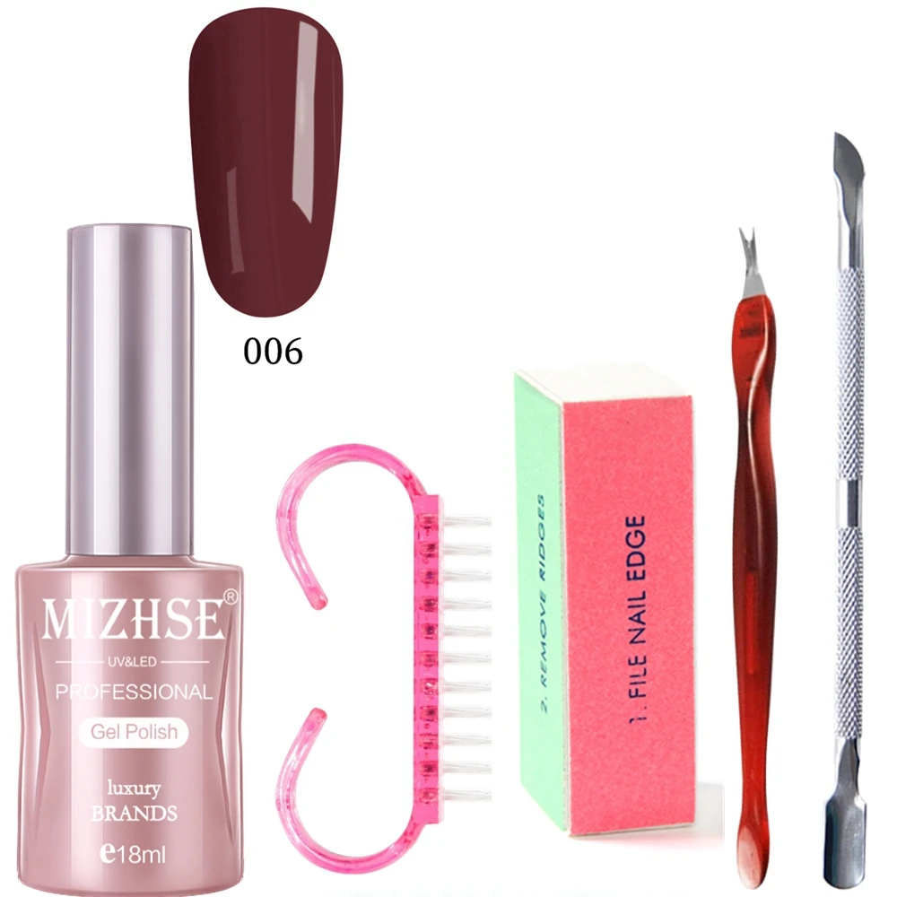 MIZHSE УФ-гель для ногтей Nail Kit наборы для ногтей 4 инструменты для индивидуальных косметических средств 18 мл набор для гелевого маникюра кисть, полировщик кутикулы удаление омертвевшей кожи вилка - Цвет: DSH006