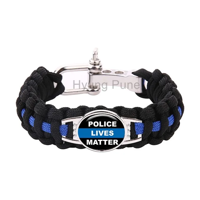 Blue Police Lives Matter Thin Line Paracord Survival Bracelet Blue Police Lives Matter Thin Line Paracord Survival Bracelet For Men Women Drop Shipping