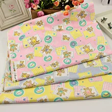 1 метр хлопчатобумажная ткань с принтом маленького медведя, детская одежда Простыня Комплект постельного белья скатерть CR-A140